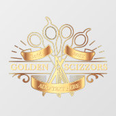 Generische goldene Friseursalonfront anpassen Fensteraufkleber (Blatt)