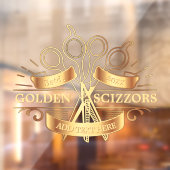 Generische goldene Friseursalonfront anpassen Fensteraufkleber (Blatt 2)