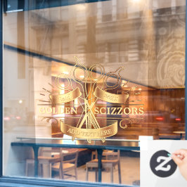 Generische goldene Friseursalonfront anpassen Fensteraufkleber