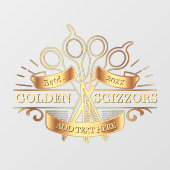 Generische goldene Friseursalonfront anpassen Fensteraufkleber (Blatt)