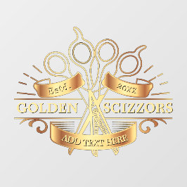 Generische goldene Friseursalonfront anpassen Fensteraufkleber