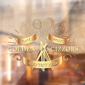 Generische goldene Friseursalonfront anpassen Fensteraufkleber (Blatt 2)