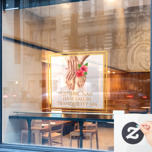 Generische Nagel-Friseur-Tranquility-Wellness-Cent Fensteraufkleber (Café-Fenster)