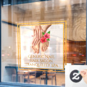 Generische Nagel-Friseur-Tranquility-Wellness-Cent Fensteraufkleber (Café-Fenster)