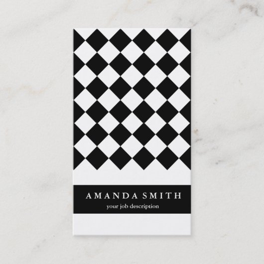Generische Schwarz-weiße eckige Quadrate Visitenkarte (Vorderseite)