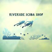Generische Scuba Dive Shop Korallenriff-Front anpa Fensteraufkleber