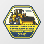 Generischer Bauauftragslastwagen anpassen Fensteraufkleber (Blatt)