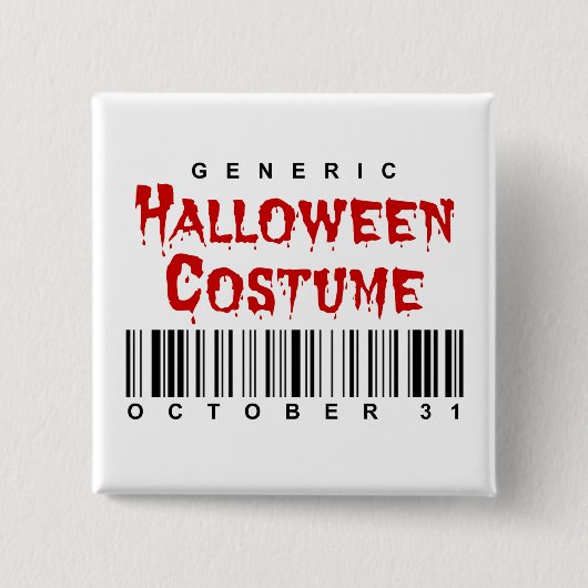 Generischer Halloween-Barcode-Kostüm Button (Vorderseite)