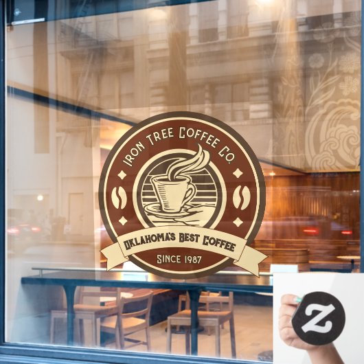 Generischer Kaffeeshop anpassen Rustikale Front Fensteraufkleber (Café-Fenster)
