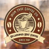 Generischer Kaffeeshop anpassen Rustikale Front Fensteraufkleber (Blatt 2)