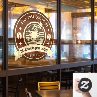 Generischer Kaffeeshop anpassen Rustikale Front Fensteraufkleber