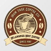 Generischer Kaffeeshop anpassen Rustikale Front Fensteraufkleber (Blatt)