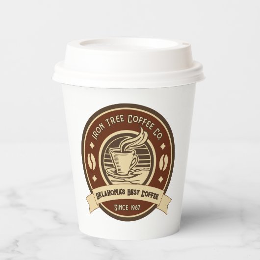 Generischer Kaffeeshop anpassen Rustikale Front Pappbecher (Vorderseite)