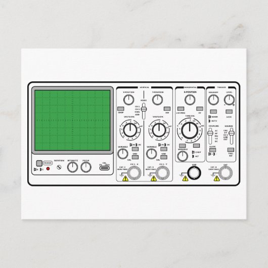 Generischer Oszilloskopspanntester an der Vorderse Postkarte (Vorderseite)