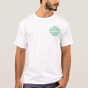 Generisches Bauern-Gemüse-Eier-Promo-Vorderteil an T-Shirt