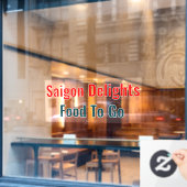 Generisches Restaurant in zwei Farben anpassen 2 Fensteraufkleber (Café-Fenster)