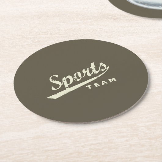 Generisches Sportteam Runder Pappuntersetzer (Angewinkelt)