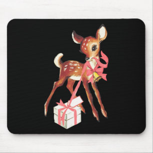 Generisches Uni Retro Vintage Rentier Rosa Weihnac Mousepad