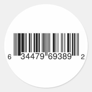 Generisches UPC-Symbol für CD Verkäufe Runder Aufkleber
