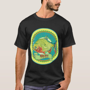 Genervter grüner und orangefarbener Pacu-Fisch T-Shirt