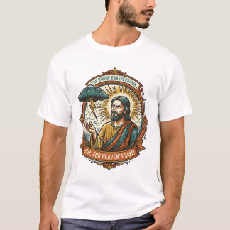 Genervter Jesus Dunkle Regenwolke Blitz Wetter Hu T-Shirt