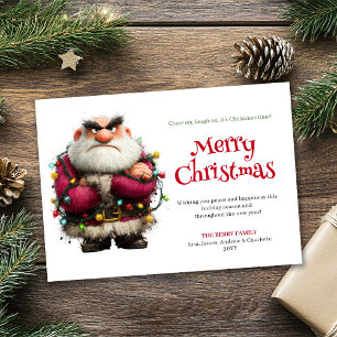 Genervter Santa skurrile digitale Weihnachtsgrüße  Feiertagskarte