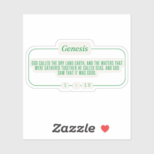 Genese 1:10 aufkleber (Blatt)