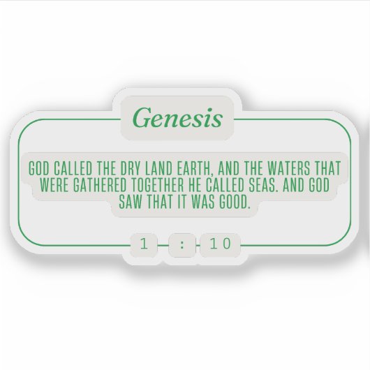 Genese 1:10 aufkleber (Vorderseite)
