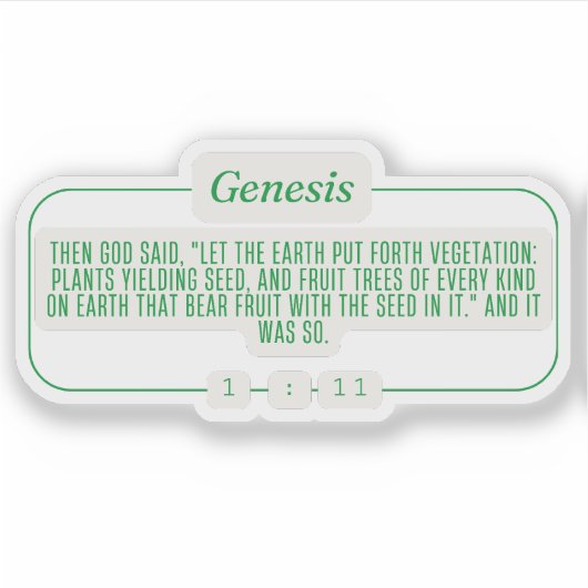 Genese 1:11 aufkleber (Vorderseite)