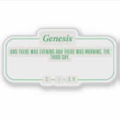 Genese 1:13 aufkleber (Vorderseite)