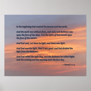 Genese 1 1-5 zu Beginn Poster