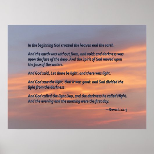 Genese 1 1-5 zu Beginn Poster (Vorne)
