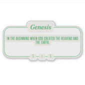 Genese 1:1 aufkleber (Vorderseite)