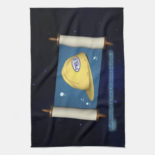 Genese 1:1 - Bauen Handtuch (Vertikal)