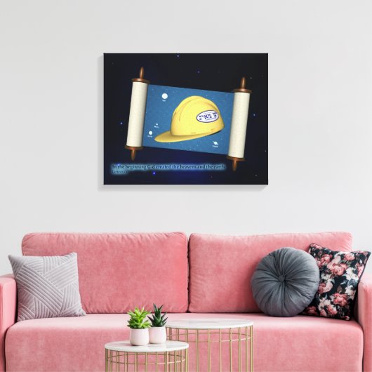 Genese 1:1 - Bauen Leinwanddruck (Insitu (Wohnzimmer))