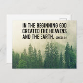 Genese 1:1 in der Anfängerskriptur Christlich Postkarte (Vorne/Hinten)