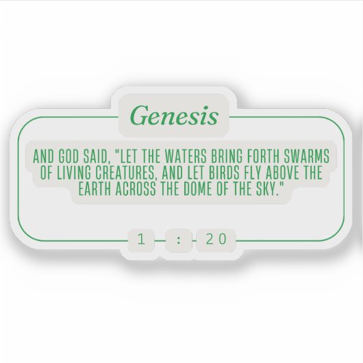 Genese 1:20 aufkleber (Vorderseite)