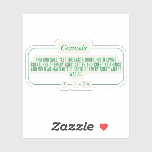 Genese 1:24 aufkleber (Blatt)