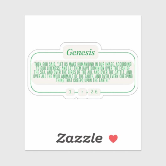 Genese 1:26 aufkleber (Blatt)