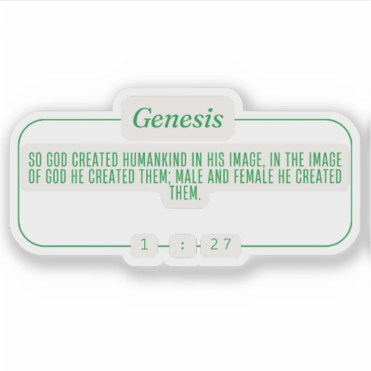 Genese 1:27 aufkleber (Vorderseite)