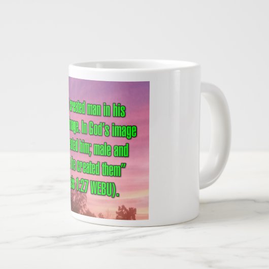 Genese 1:27 WEBU-Tasse Jumbo-Tasse (Vorderseite Rechts)