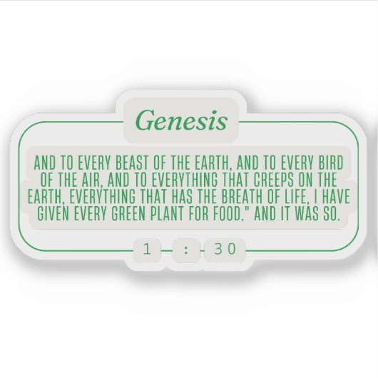 Genese 1:30 aufkleber (Vorderseite)