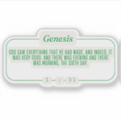 Genese 1:31 aufkleber (Vorderseite)