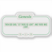Genese 1:3 aufkleber (Vorderseite)