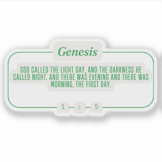 Genese 1:5 aufkleber (Vorderseite)