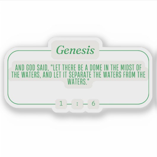 Genese 1:6 aufkleber (Vorderseite)