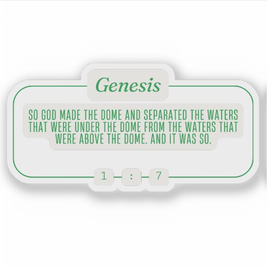 Genese 1:7 aufkleber (Vorderseite)