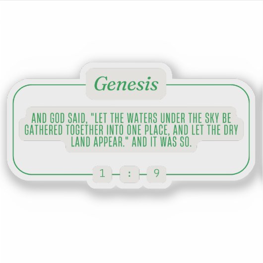 Genese 1:9 aufkleber (Vorderseite)