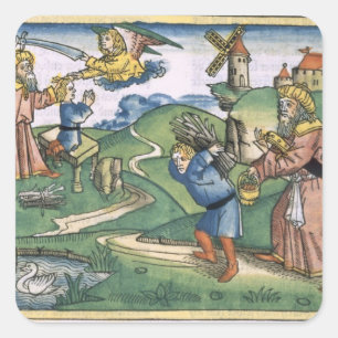 Genese 21 1-14 Abrahams, der oben von Isaac, Franc Quadratischer Aufkleber