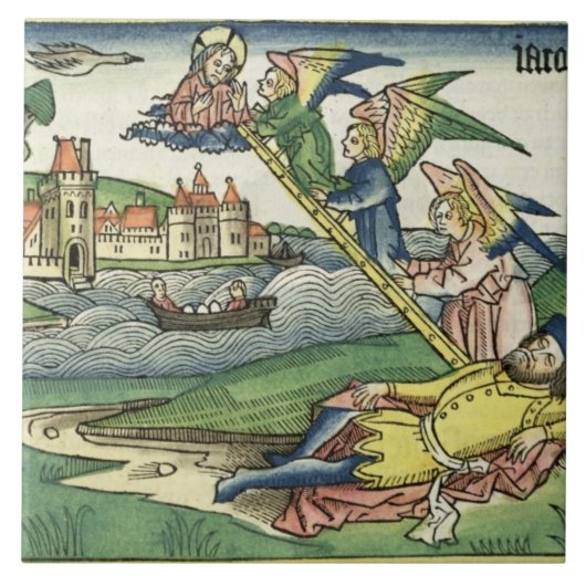 Genese 28 10 Jakobs Leiter, vom 'Nürnberg Fliese (Vorderseite)